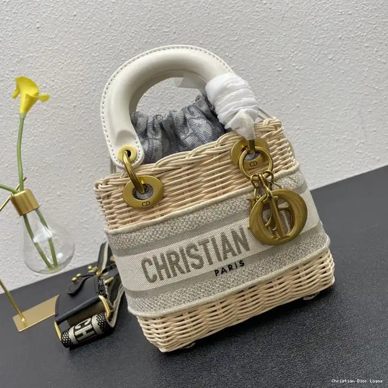 Bag and Motif Canvas Small Wicker Grey Oblique Lady Dior 0611 Luxury